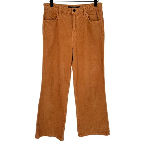 J Brand Joan Crop Corduroy Pants Titian Gold Yellow Wide Leg Winter Casual 28 - Picture 1 of 9
